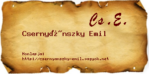 Csernyánszky Emil névjegykártya