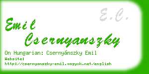 emil csernyanszky business card