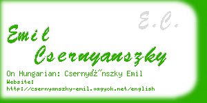 emil csernyanszky business card